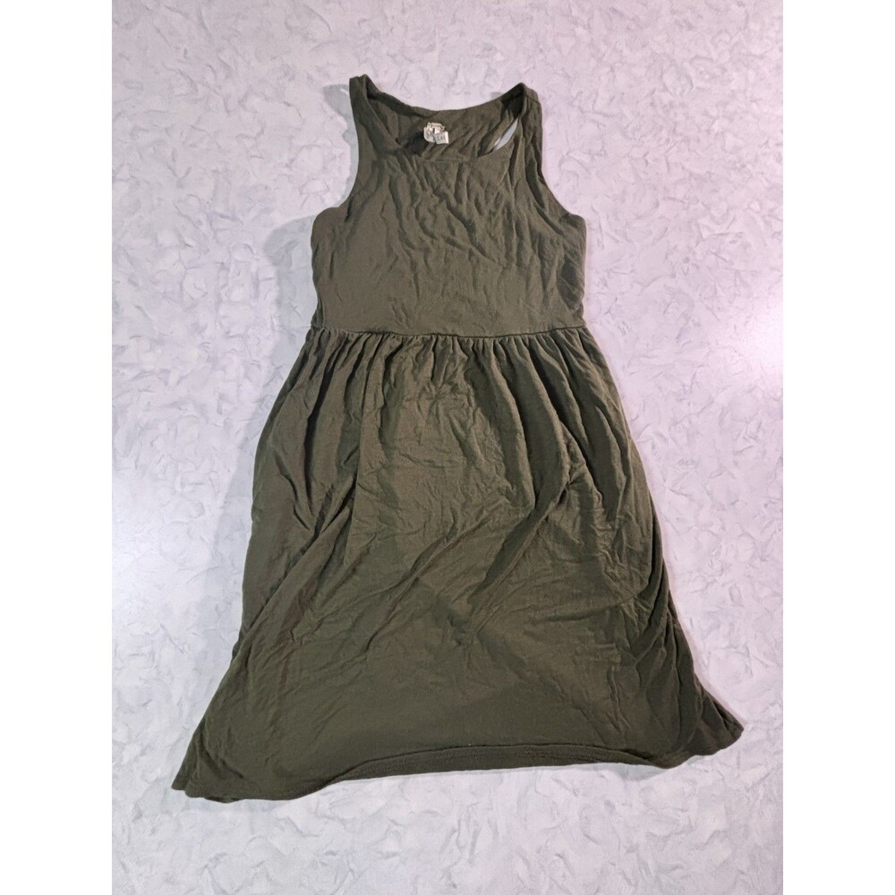 Bellamie Tank Dress Olive Green Racerback Sleeveless Midi Mini Sundress XS Small